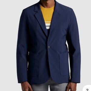 Michael Strahan Modern Fit Sport Coat with Hood and Bib - Navy Size M